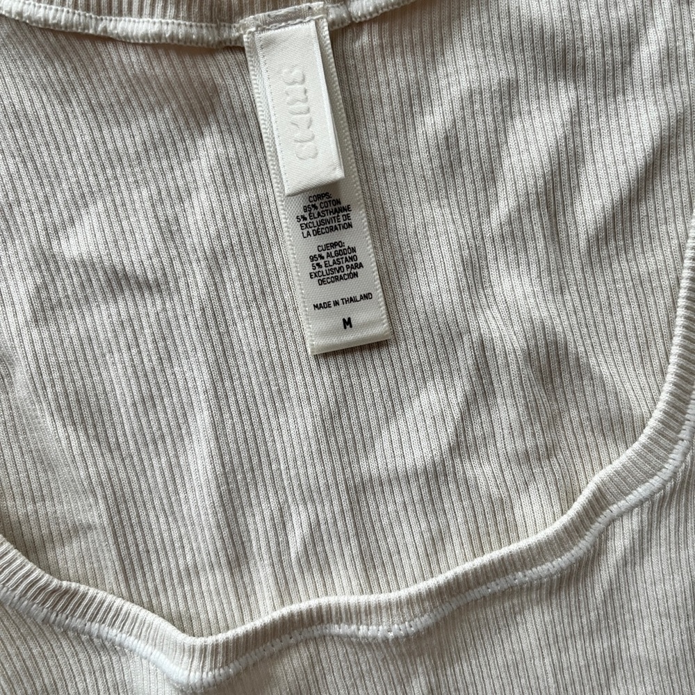 SKIMS Cotton Rib Tank in Bone - Picture 4 of 4